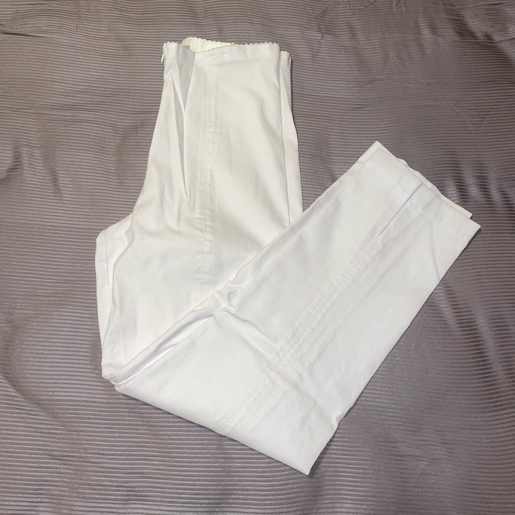 White Split Hem Pants